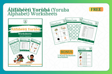 Sample free worksheets for children to learn Yoruba language