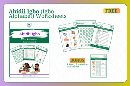 Image of Igbo Alphabet free worksheets for children learnwazobia